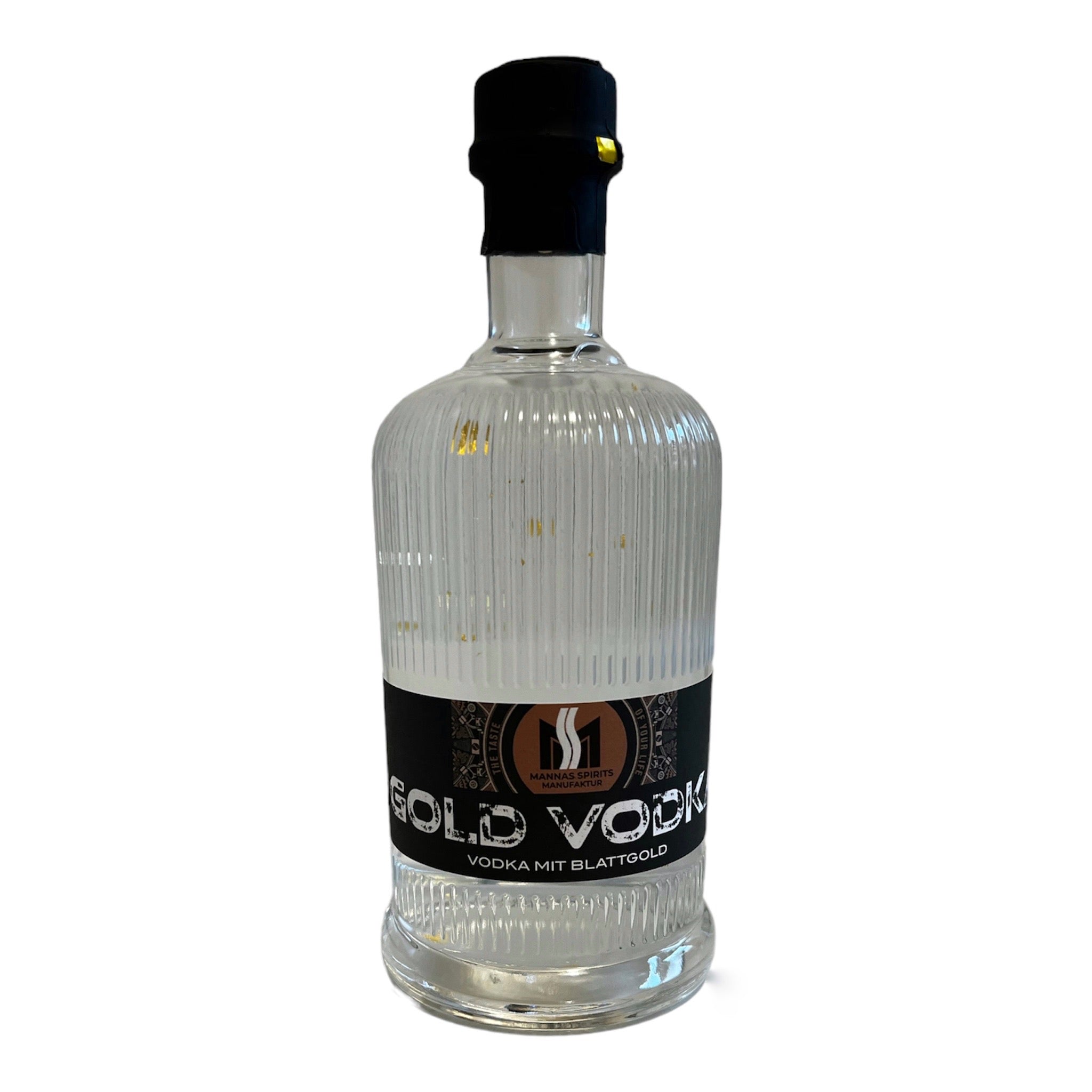 Mannas Gold Vodka - Der Vodka, der dich mit seinem luxuriösen Geschmack und dem funkelnden Blattgold verzaubert.